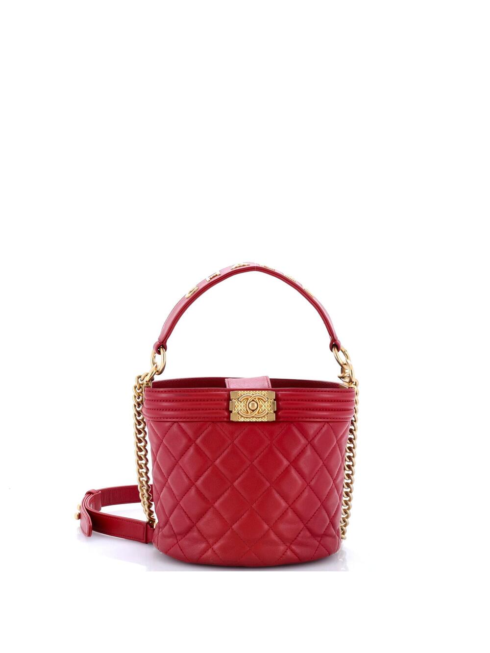 Chanel Boy Bucket Bag Quilted Calfskin #377388C24B
